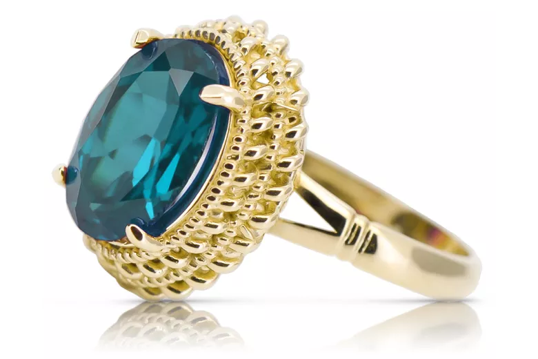 Inel Acvamarin Aur galben 14K Vintage bijuterii vrc068y